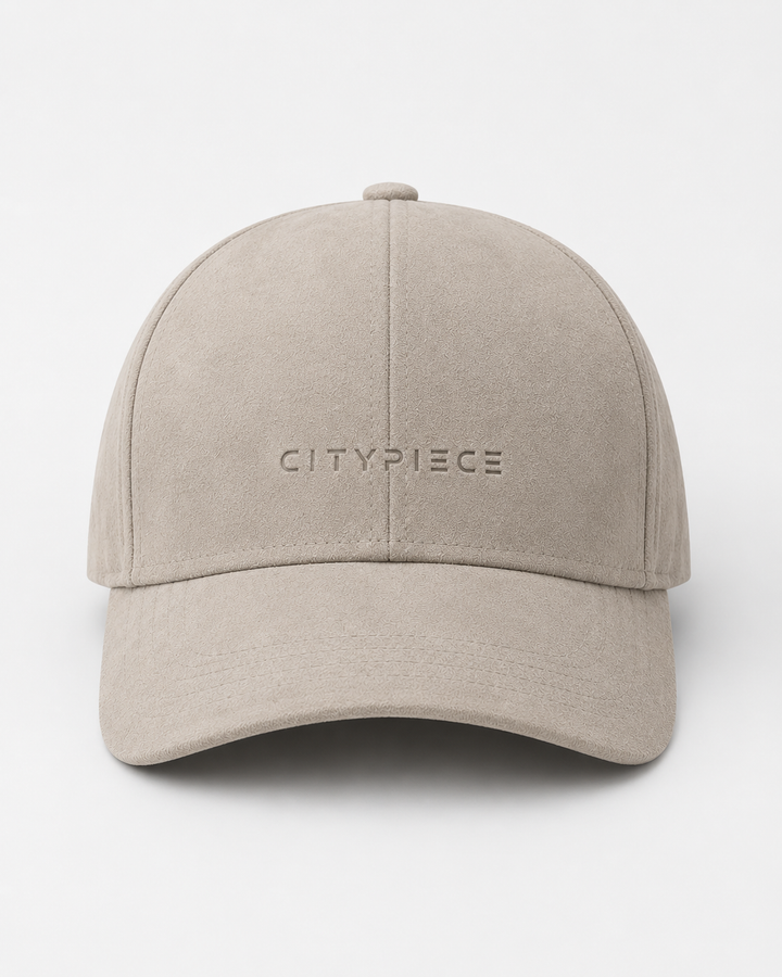 Light Beige Suede Cap with Logo