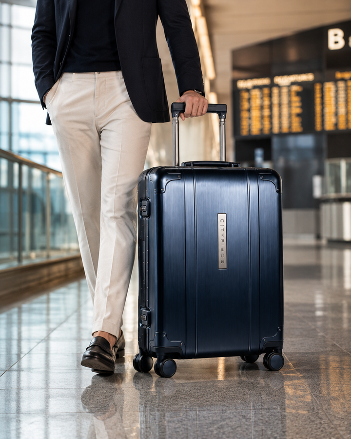 Citypiece Navy Aluminium Cabin Suitcase