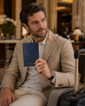 Citypiece Navy Leather Passport Holder