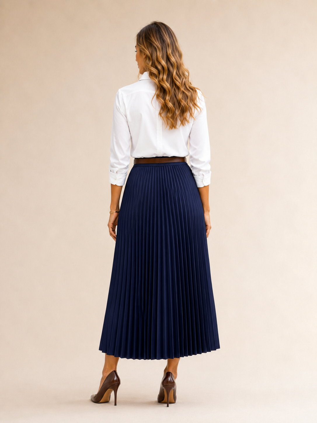 Pleated City Midi Skirt