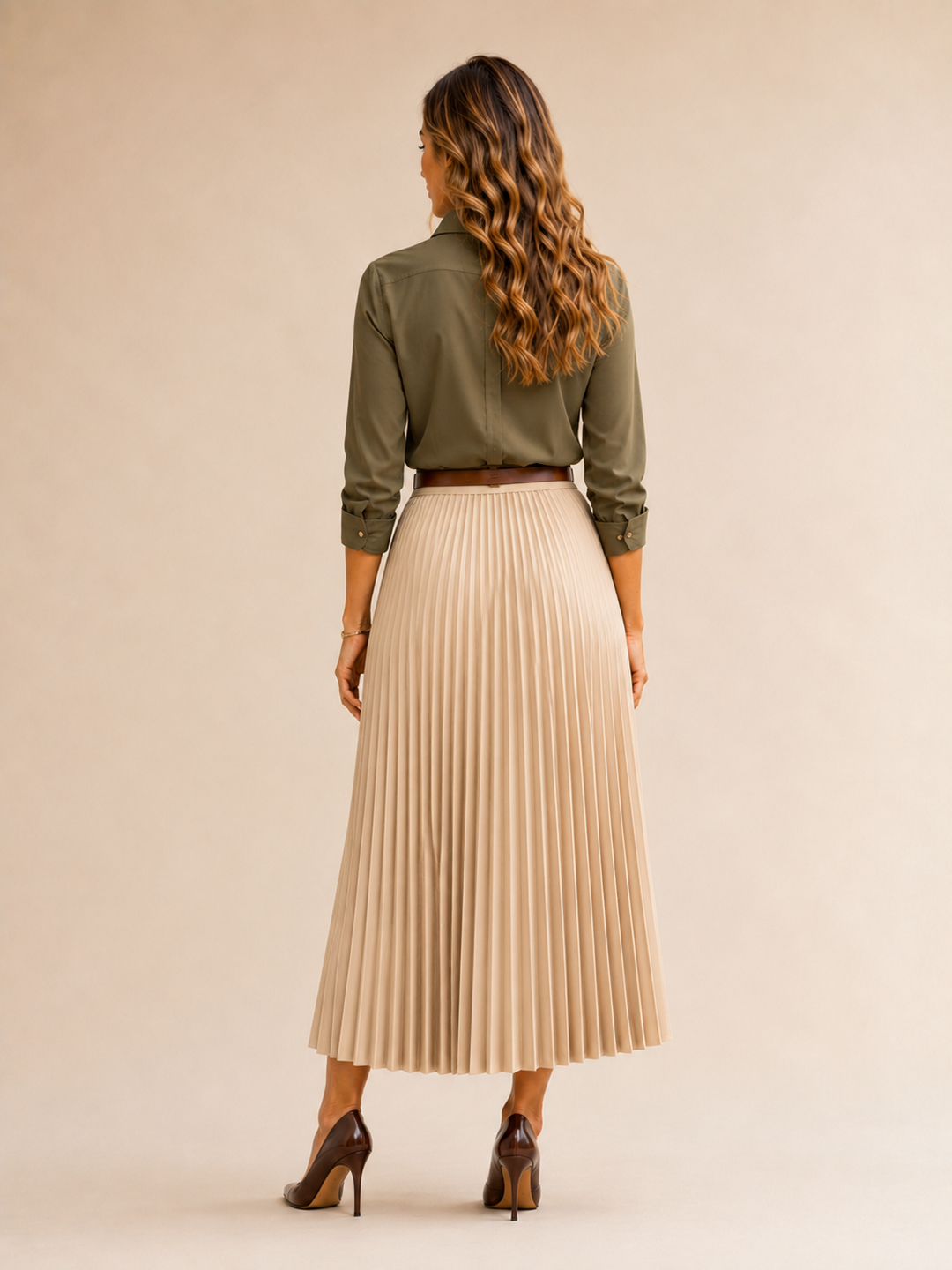 Pleated City Midi Skirt