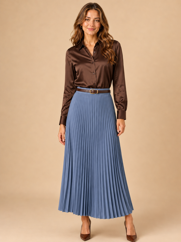 Pleated City Midi Skirt