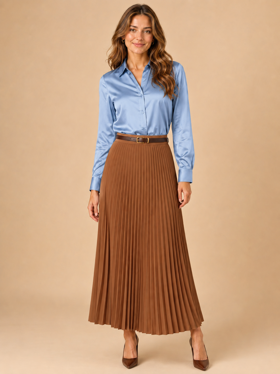 Pleated City Midi Skirt