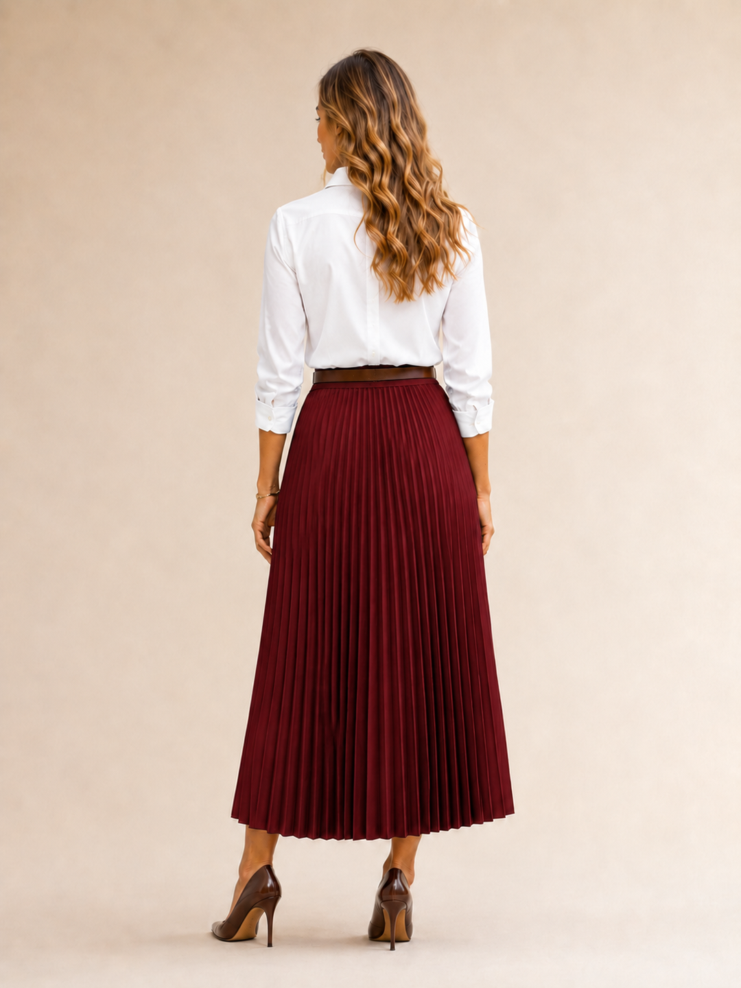 Pleated City Midi Skirt